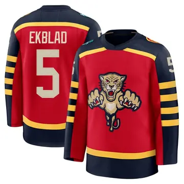 Men's Aaron Ekblad Florida Panthers ＃5 Premium Red 2026 Winter Classic Jersey