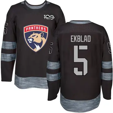 Youth Aaron Ekblad Florida Panthers ＃5 Authentic Black 1917-2017 100th Anniversary Jersey