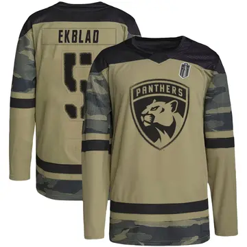 Youth Aaron Ekblad Florida Panthers ＃5 Authentic Camo Military Appreciation Practice 2025 Stanley Cup Final Jersey