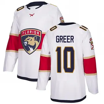 Youth A.J. Greer Florida Panthers ＃10 Authentic White Away Jersey