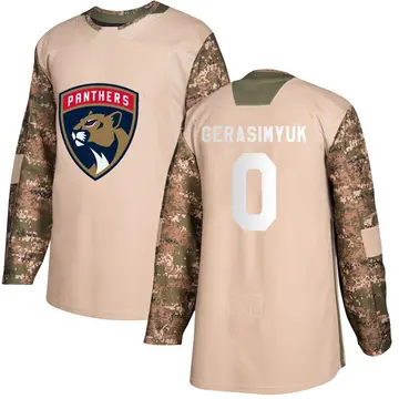 Youth Kirill Gerasimyuk Florida Panthers ＃0 Authentic Camo Veterans Day Practice Jersey