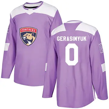 Youth Kirill Gerasimyuk Florida Panthers ＃0 Authentic Purple Fights Cancer Practice Jersey